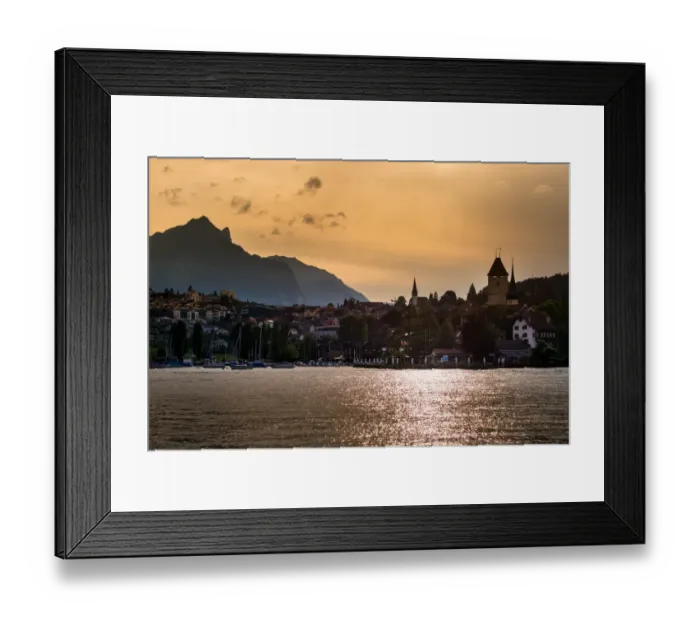 Framed Print : Villages beside Lake Thun Framed Print : Villages beside Lake Thun