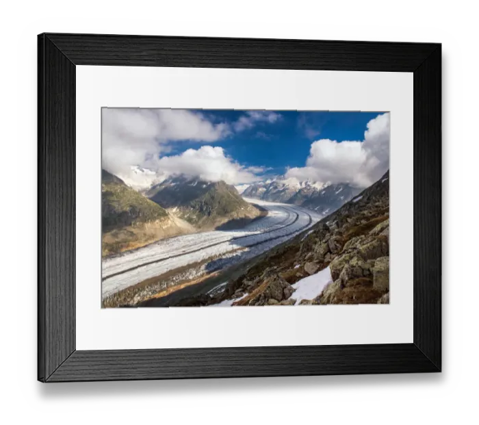 Framed Print : Aletsch Glacier in summer season Framed Print : Aletsch Glacier in summer season