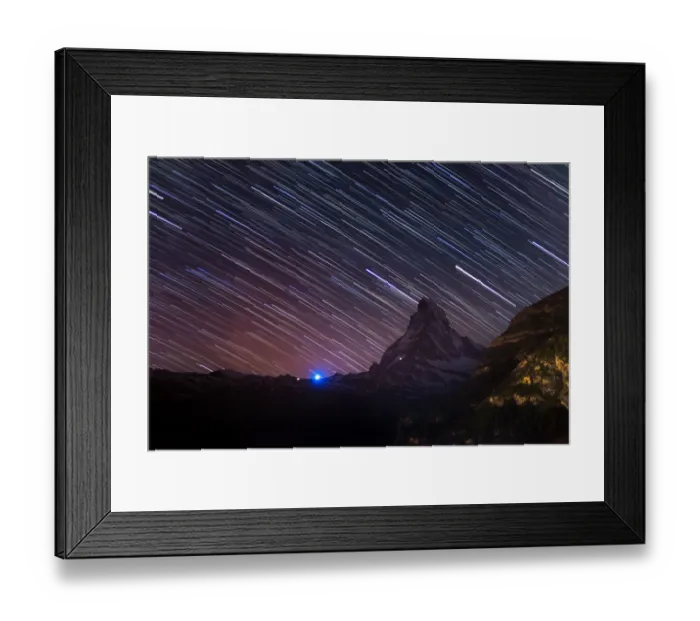 Framed Print : Matterhorn and star trails