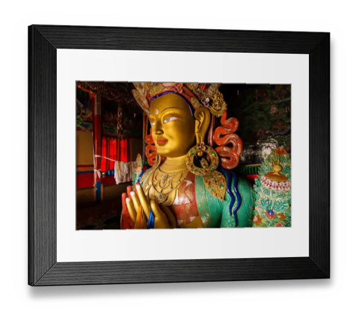 Framed Print : Buddha statue in Thiksey Monastery Framed Print : Buddha statue in Thiksey Monastery