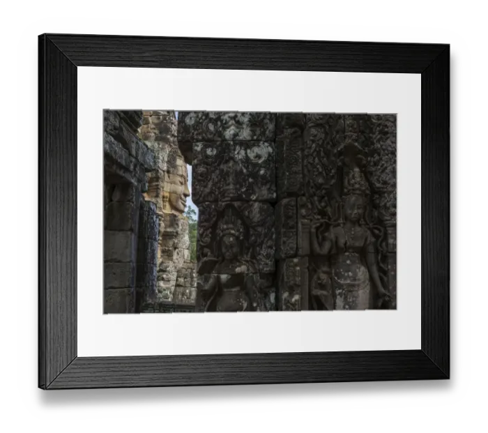 Framed Print : Old patterns in Bayon temple