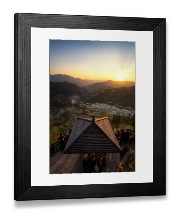 Framed Print : Sunset at Tiger Mount (Yuanyang rice terrace) Framed Print : Sunset at Tiger Mount (Yuanyang rice terrace)