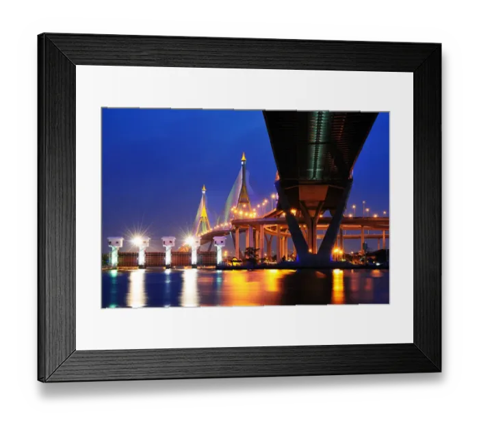 Framed Print : Bhumibol bridge across Chao Phraya river Framed Print : Bhumibol bridge across Chao Phraya river