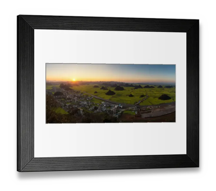 Framed Print : Panorama yellow field in Louping Framed Print : Panorama yellow field in Louping