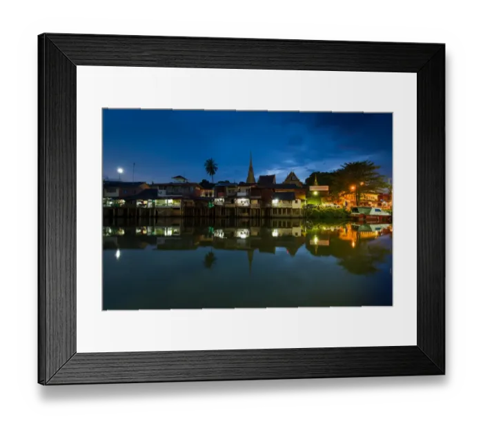 Framed Print : Waterfront village in Chantaburi Framed Print : Waterfront village in Chantaburi