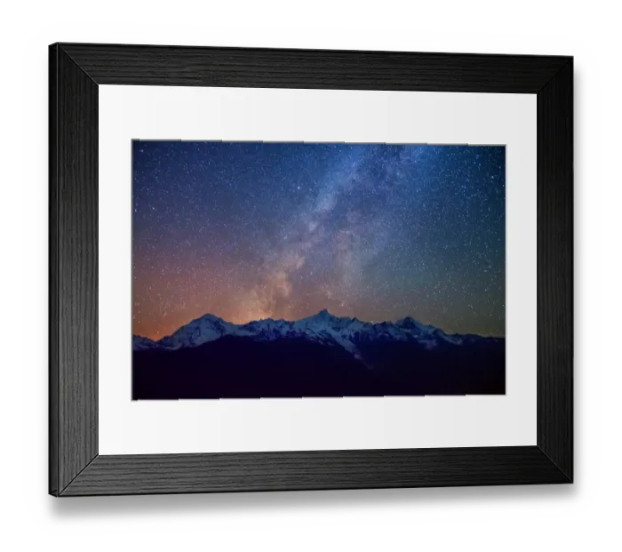 Framed Print : Meili snow mountain and milky way