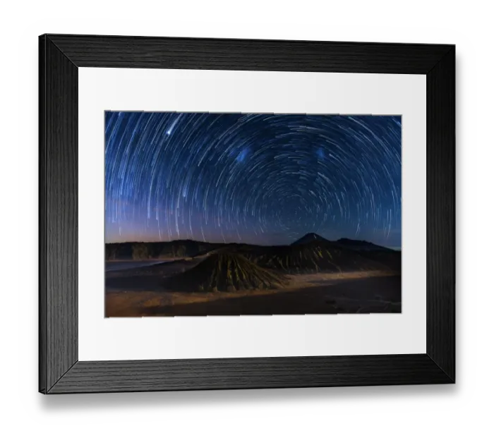Framed Print : Startrail over Bromo volcano Framed Print : Startrail over Bromo volcano