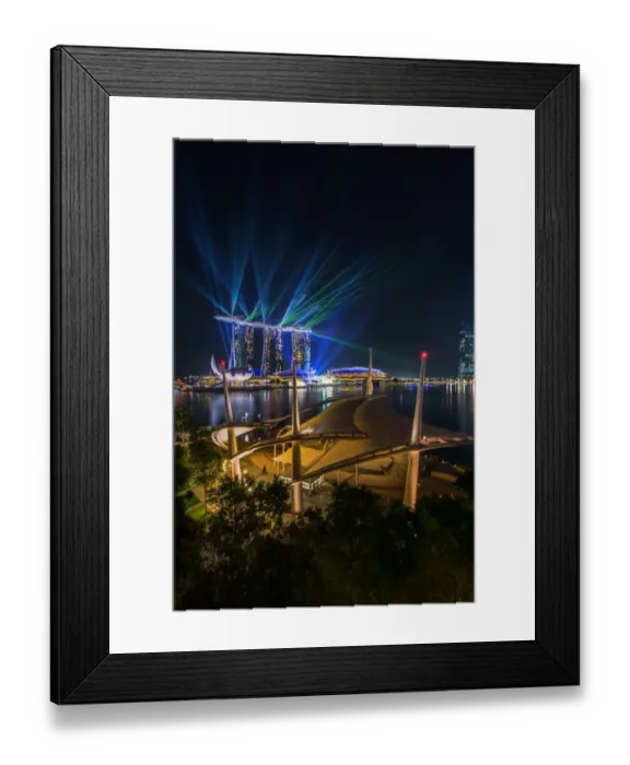 Framed Print : Laser show at Marina Bay Framed Print : Laser show at Marina Bay
