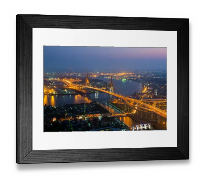 Framed Print : Bhumibol bridge across Chao Phraya River Framed Print : Bhumibol bridge across Chao Phraya River