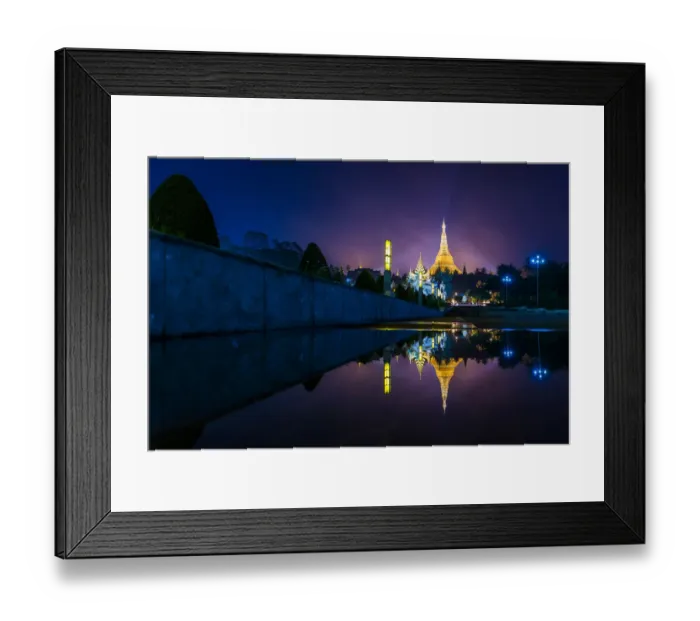 Framed Print : The reflection of Shwedagon pagoda Framed Print : The reflection of Shwedagon pagoda