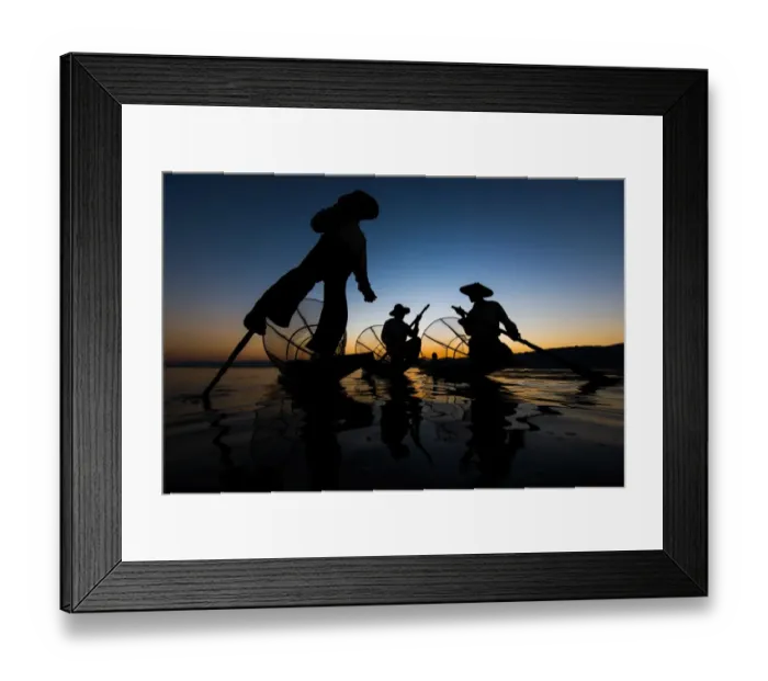 Framed Print : Fishermen at Inle lake Framed Print : Fishermen at Inle lake