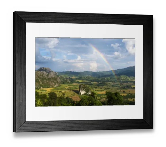Framed Print : Rainbow and the a unique mountain Framed Print : Rainbow and the a unique mountain