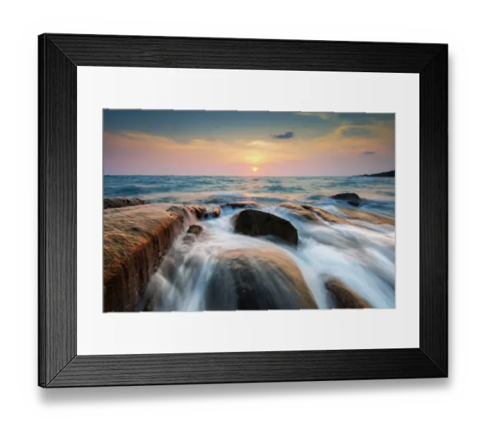 Framed Print : Rock and wave of Rayong beach Framed Print : Rock and wave of Rayong beach