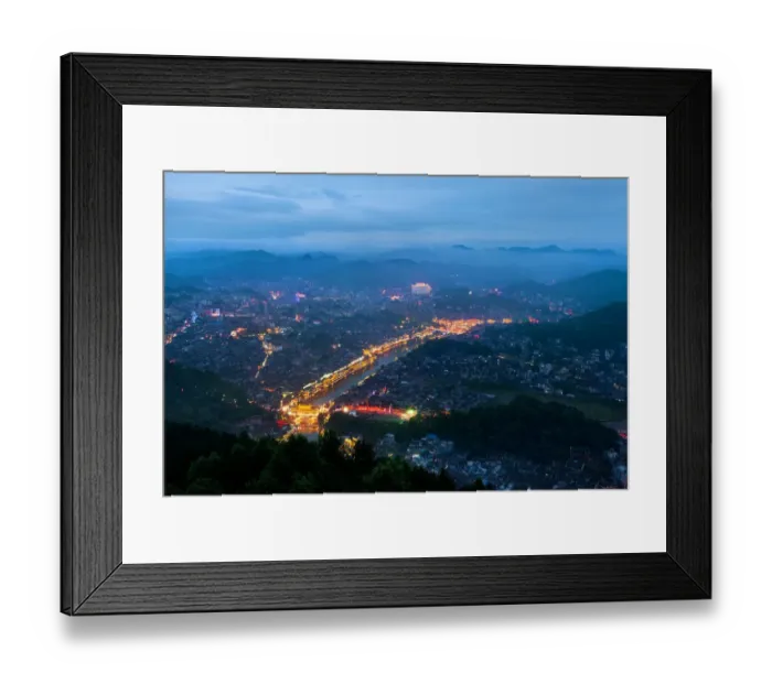 Framed Print : Fenghuang city from the top Framed Print : Fenghuang city from the top