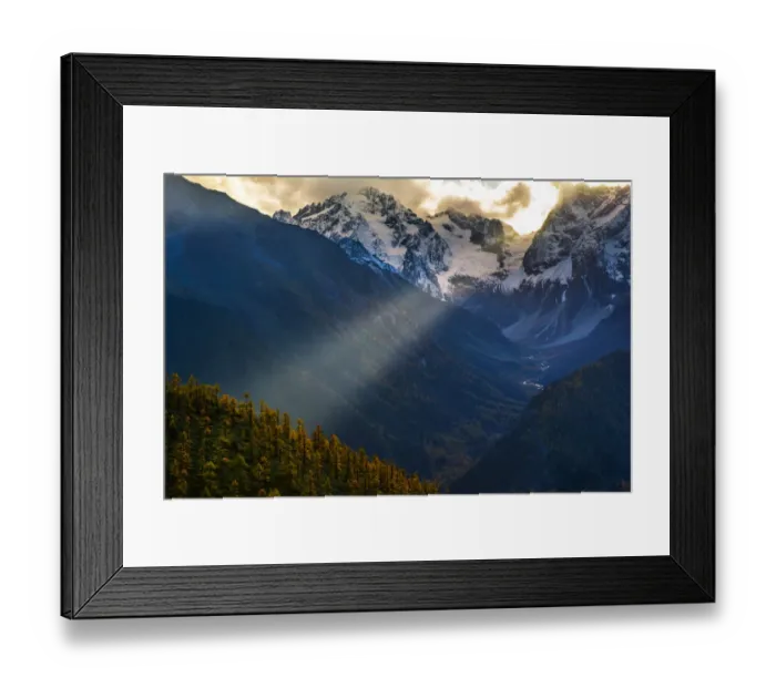 Framed Print : Autumn view of Baima snow mountain Framed Print : Autumn view of Baima snow mountain