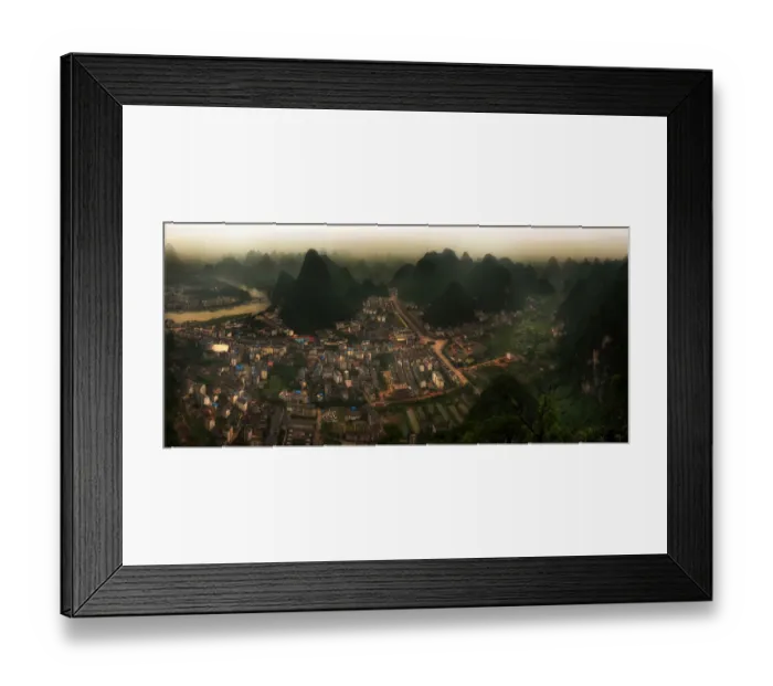 Framed Print : Paranomic Yangshuo Framed Print : Paranomic Yangshuo