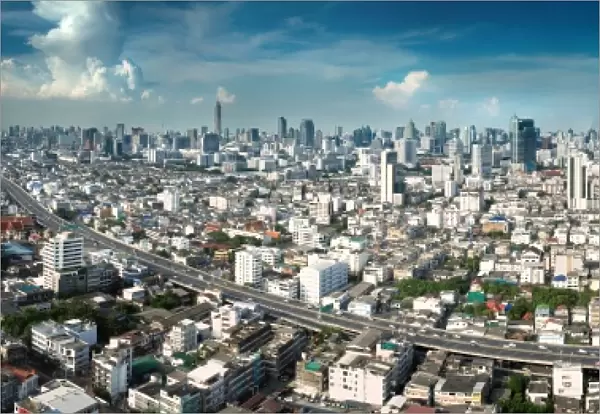 Panoramic of Bangkok cityscape