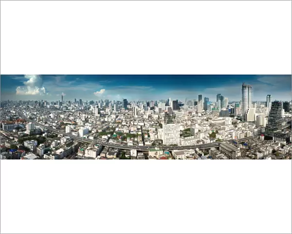 Panoramic of Bangkok cityscape