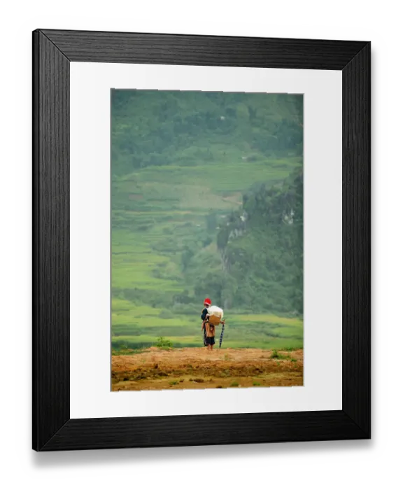 Framed Print : Mountaineer alone in Sapa Framed Print : Mountaineer alone in Sapa