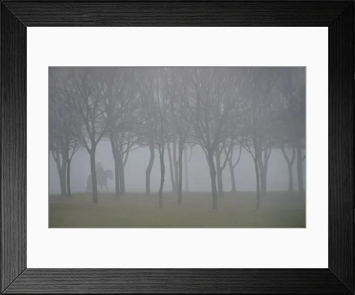Framed Print : Horseman in the fog Framed Print : Horseman in the fog