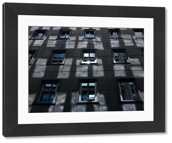Windows. Reflection of windows facade of building full of windows