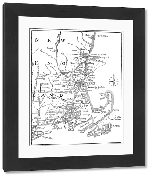 Vintage Map of New England