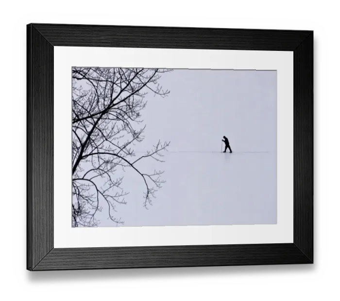 Framed Print : Solitary person in snow Framed Print : Solitary person in snow