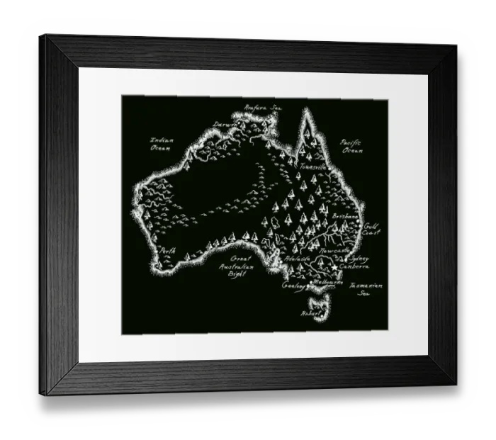 Framed Print : Antique Australia Framed Print : Antique Australia
