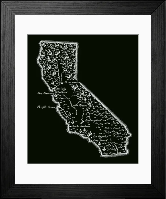 Framed Print : Antique California Framed Print : Antique California