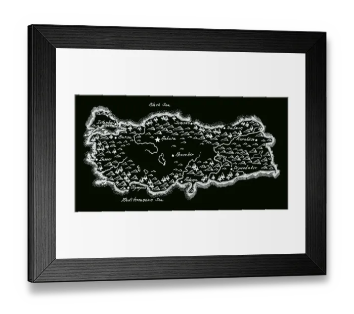 Framed Print : Antique Turkey Map Framed Print : Antique Turkey Map