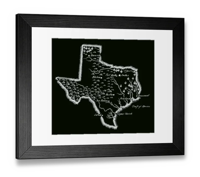 Framed Print : Antique Texas Map Framed Print : Antique Texas Map