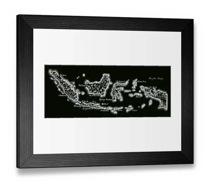 Framed Print : Antique Indonesia Map Framed Print : Antique Indonesia Map