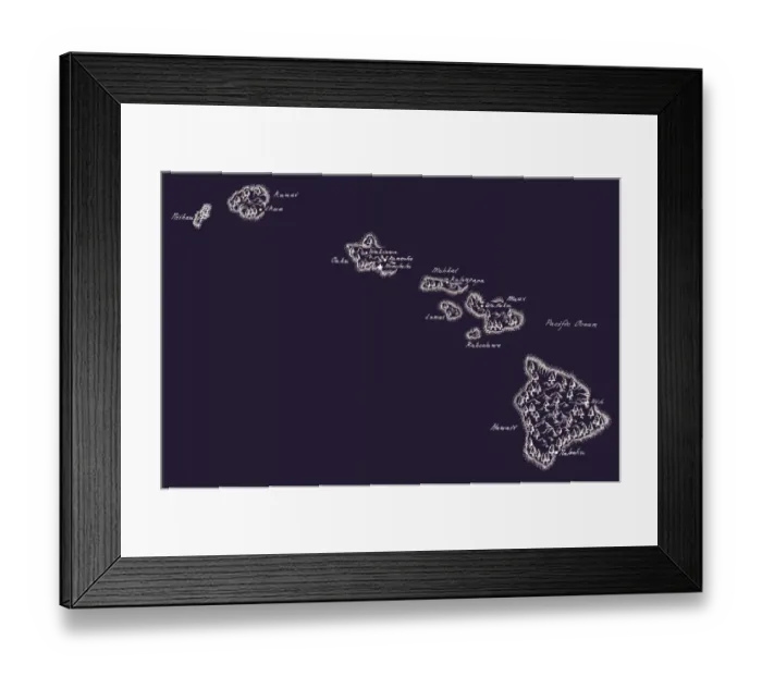 Framed Print : Antique Hawaii Map Framed Print : Antique Hawaii Map