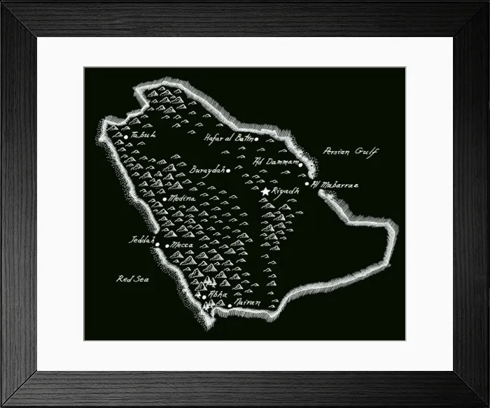 Framed Print : Antique Saudi Arabia Framed Print : Antique Saudi Arabia
