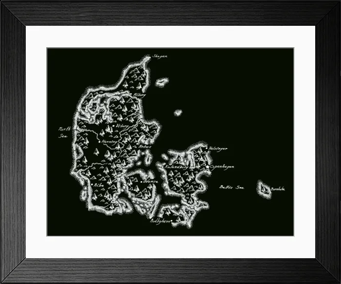 Framed Print : Antique Denmark Map Framed Print : Antique Denmark Map