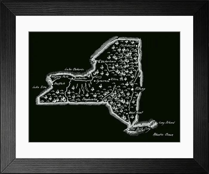 Framed Print : Antique New York State