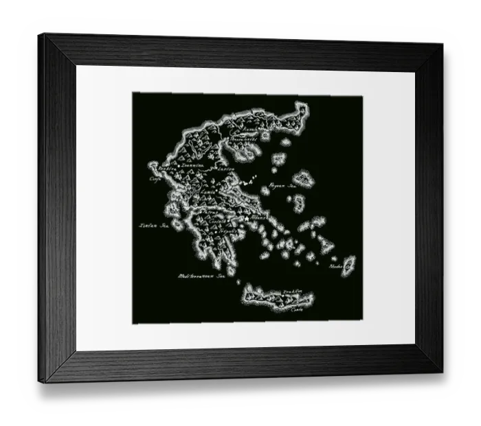 Framed Print : Antique Greece Map Framed Print : Antique Greece Map