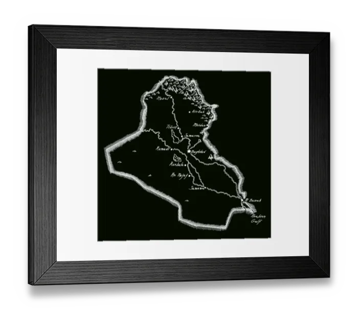 Framed Print : Antique Iraq Map Framed Print : Antique Iraq Map