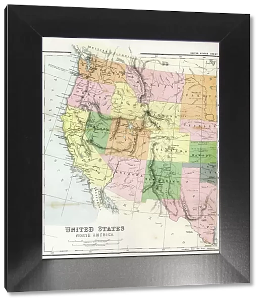 Antique Map of Western USA