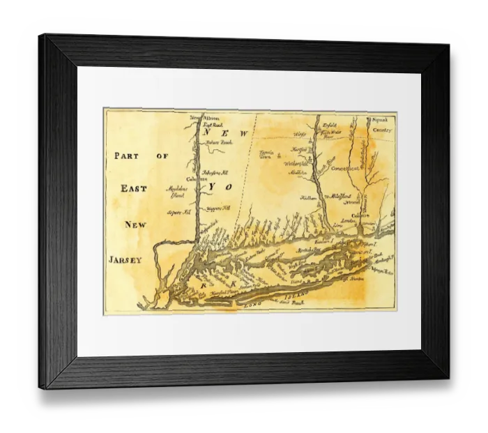 Framed Print : Vintage Map of New York Framed Print : Vintage Map of New York