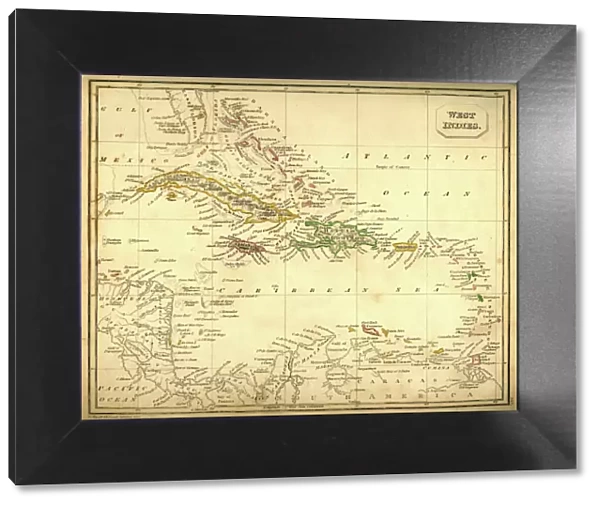 Antquie Map of The West Indies