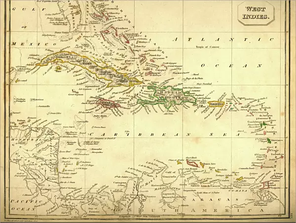 Antquie Map of The West Indies