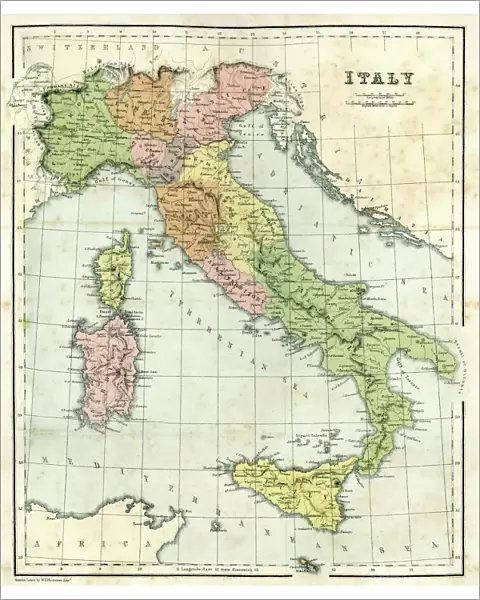 Antique map of Italy