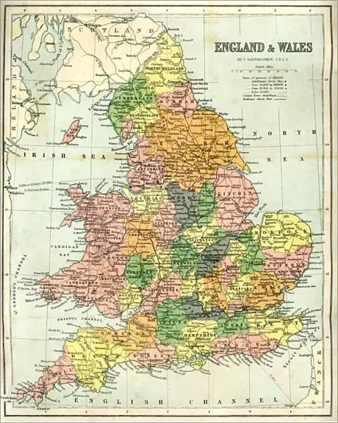 Antique map of England and Wales