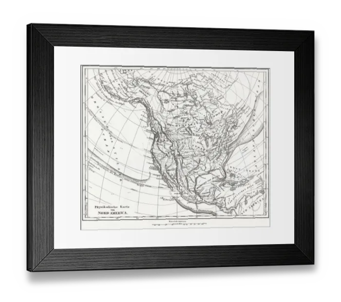 Framed Print : North America 1850 Engraving Framed Print : North America 1850 Engraving