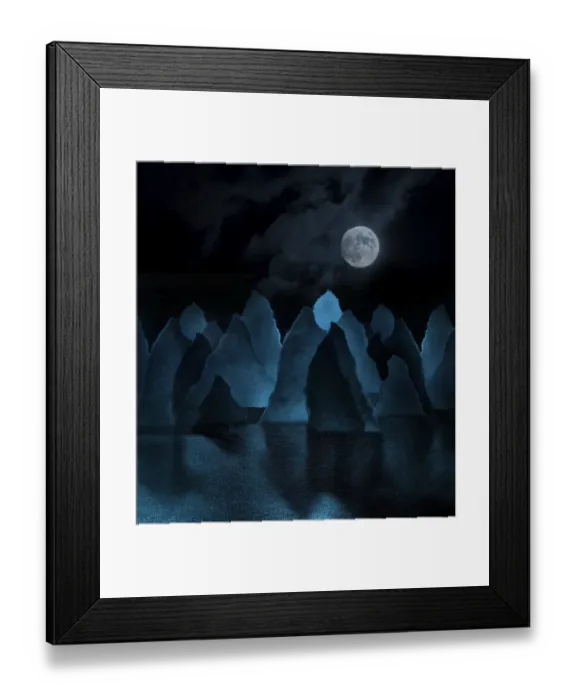 Framed Print : Paper moon-scape Framed Print : Paper moon-scape