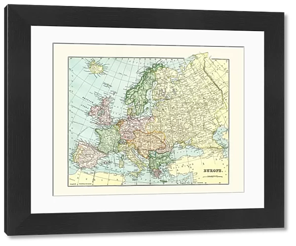 Antique Map of Europe 1880s