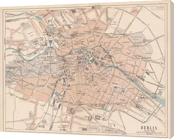 Berlin, city map, lithograph, published in 1874