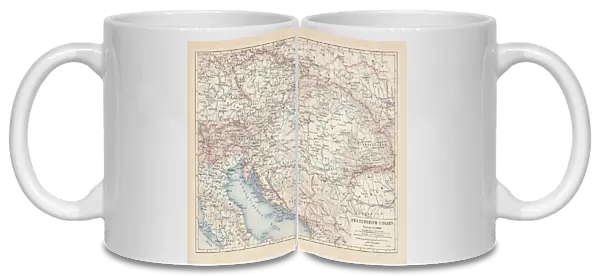 Austro-Hungarian Empire, Habsburg Monarchy, lithograph, published in 1877