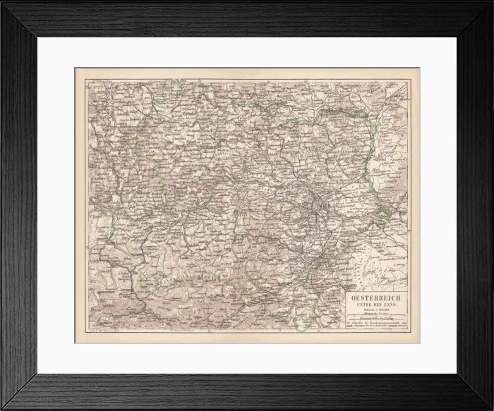 Framed Print : Lower Austria, lithograph, published in 1877 Framed Print : Lower Austria, lithograph, published in 1877